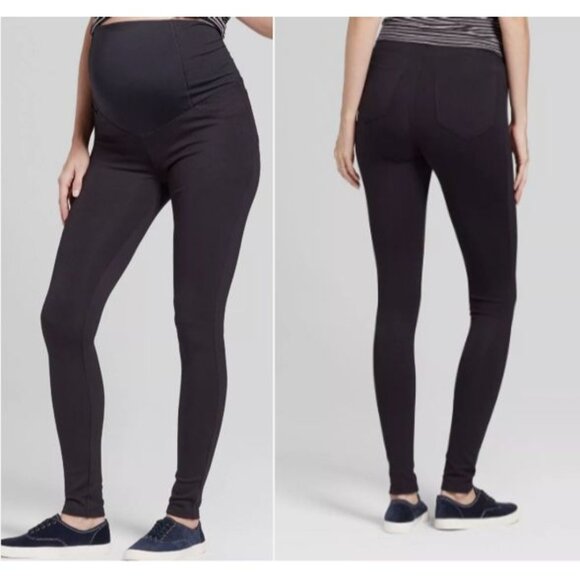 Isabel Maternity by Ingrid & Isabel Over Belly Ponte Maternity Pants Black XXL - Picture 3 of 9